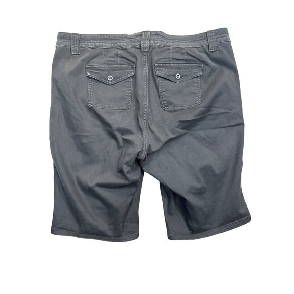 Torrid Shorts Womens 16 Plus Gray Bermuda Flat Front Canvas - Picture 2 of 7